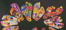 Viele bunte Füße